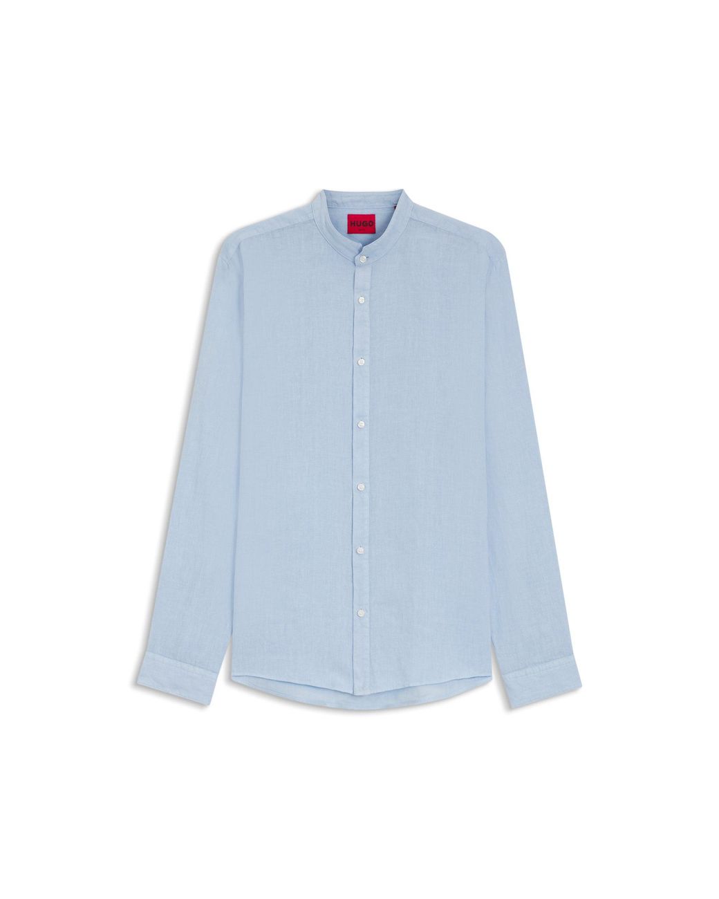HUGO White Slim-Fit Linen Shirt for men