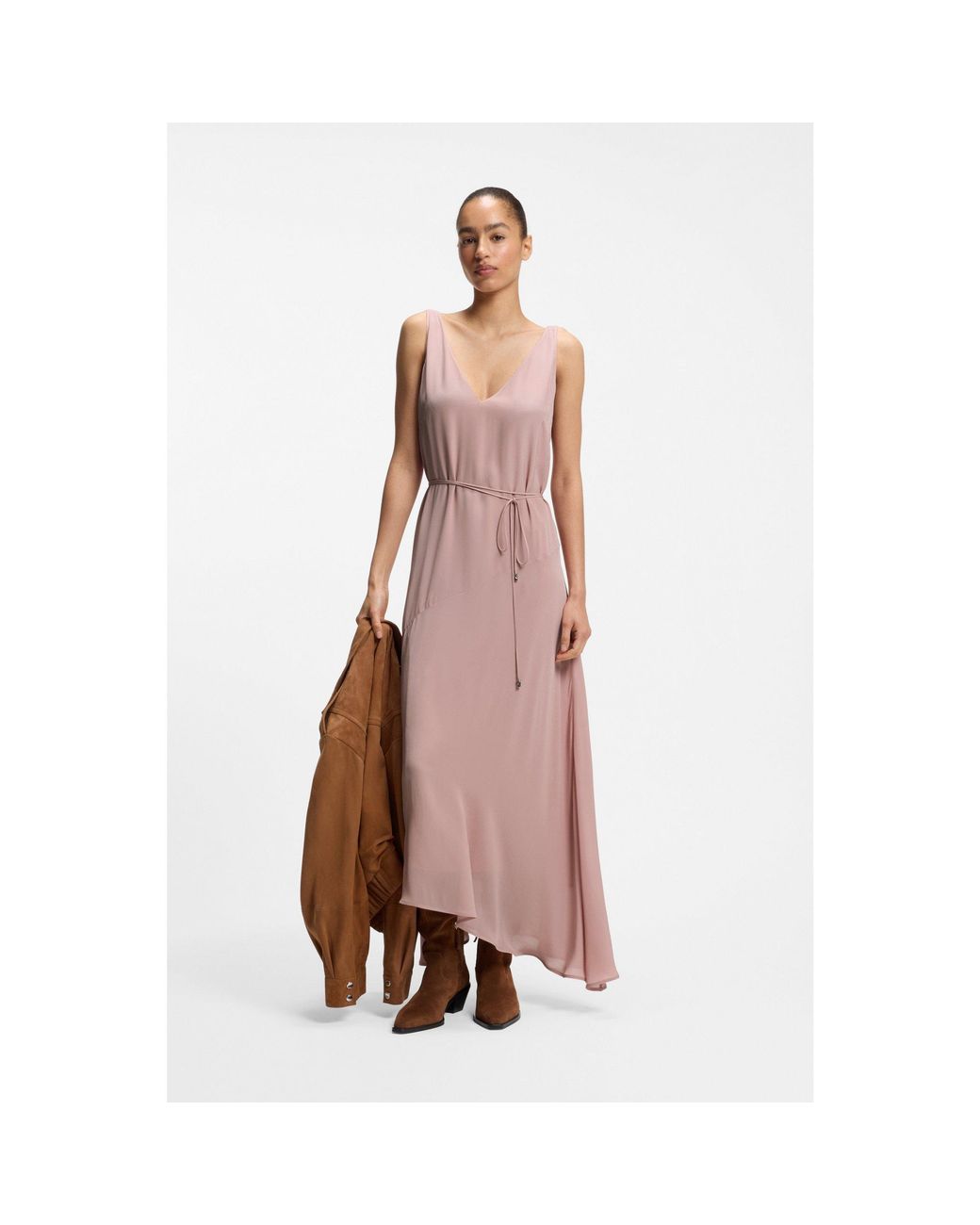 Boss Pink V-Neck Slip Dress