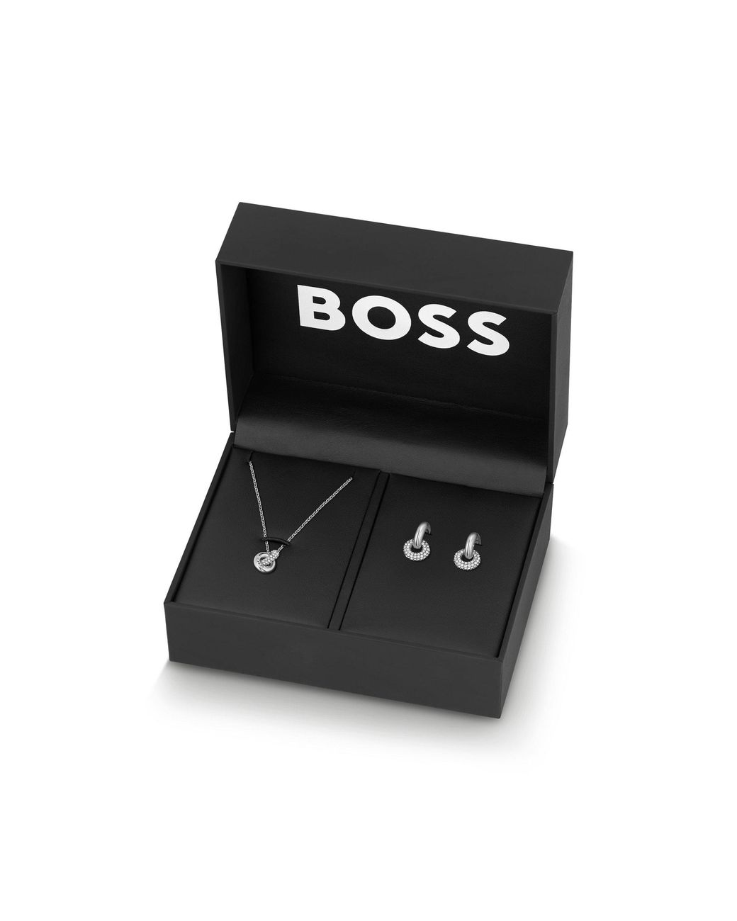 Boss Black Gift-Boxed Necklace And Earrings Set