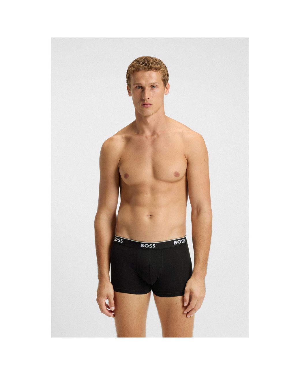 Boss Black Three-Pack Of Logo-Detail Trunks for men