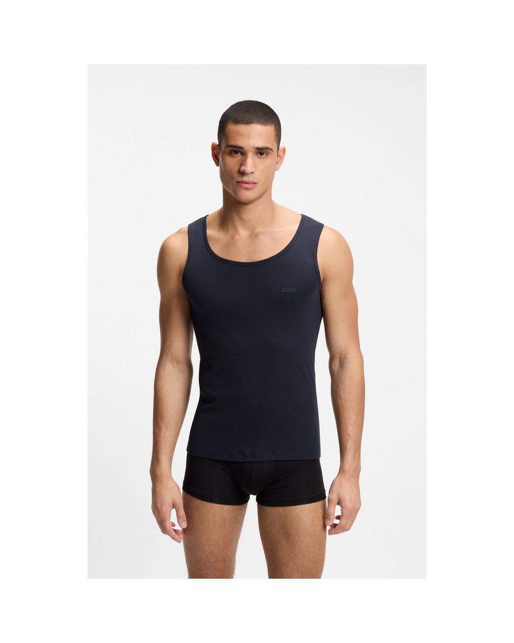 Boss Green Three-Pack Cotton Vests for men
