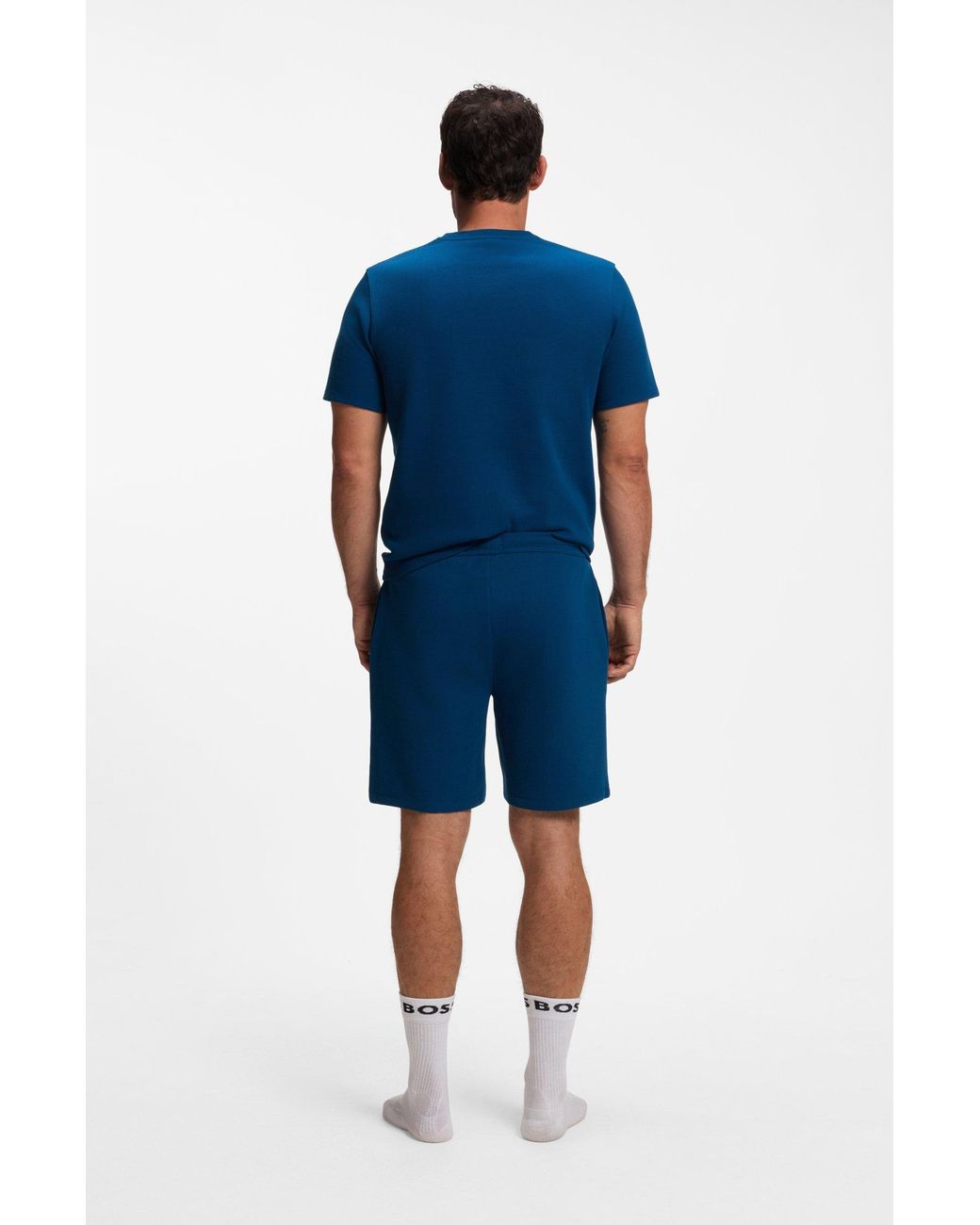 Boss Pyjamashort Met Wafelstructuur in het Blue voor heren