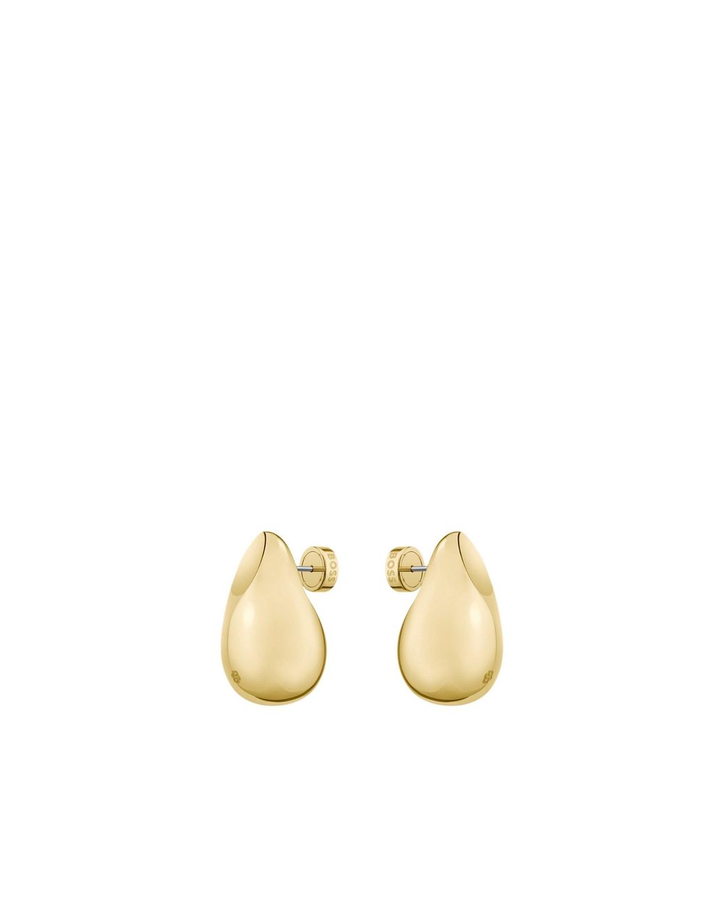 Boss Metallic Tone Earrings With Drop Design