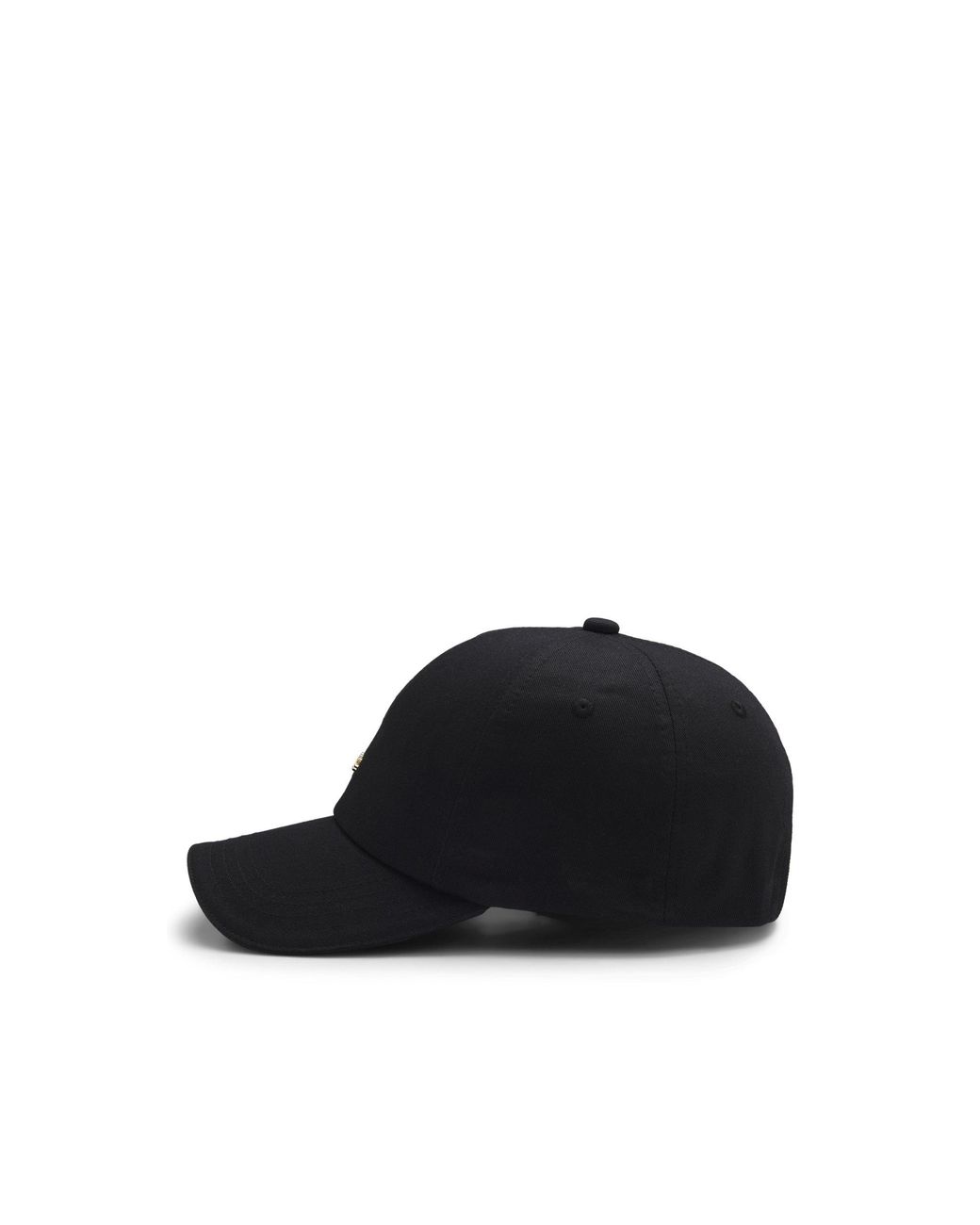 Boss Black Cotton Cap With Metal Logo Lettering