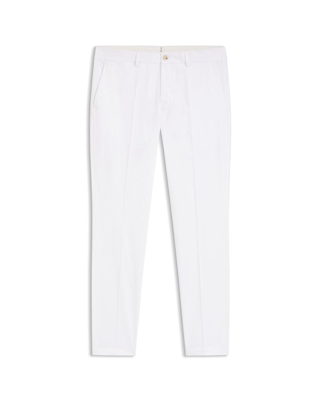 Boss White Slim-Fit Trousers for men
