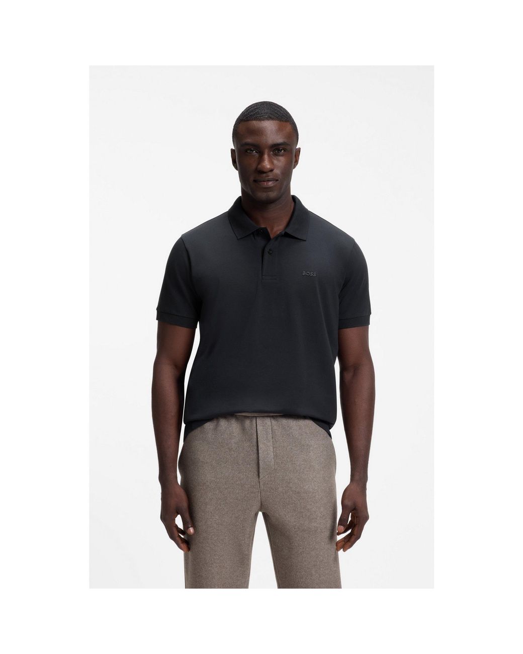 Boss Black Regular-Fit Polo With Embroidered Logo for men
