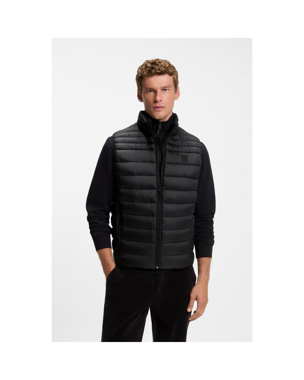 Boss Red Water-Repellent Gilet With Logo Patch for men