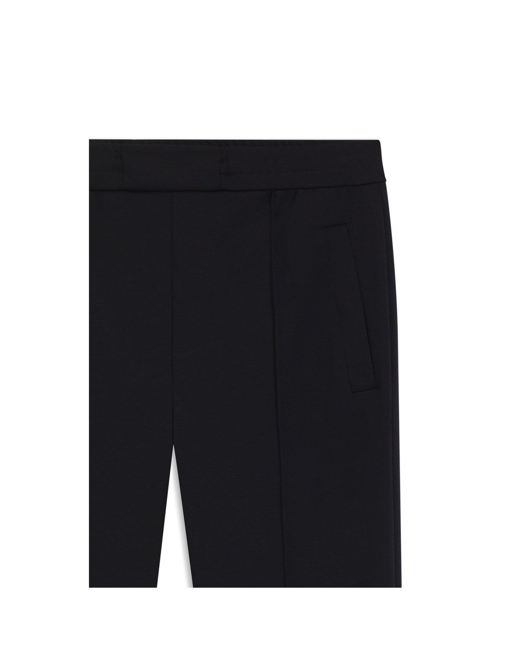Boss Blue Straight-Fit Wool-Blend Trousers With Drawstring Waist for men