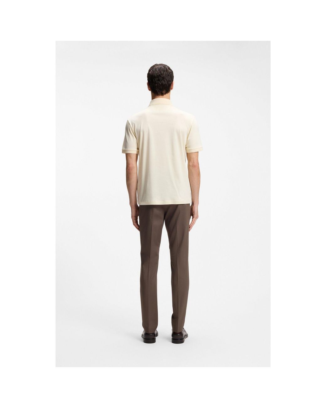Boss Yellow Mercerised-Cotton Polo Shirt for men