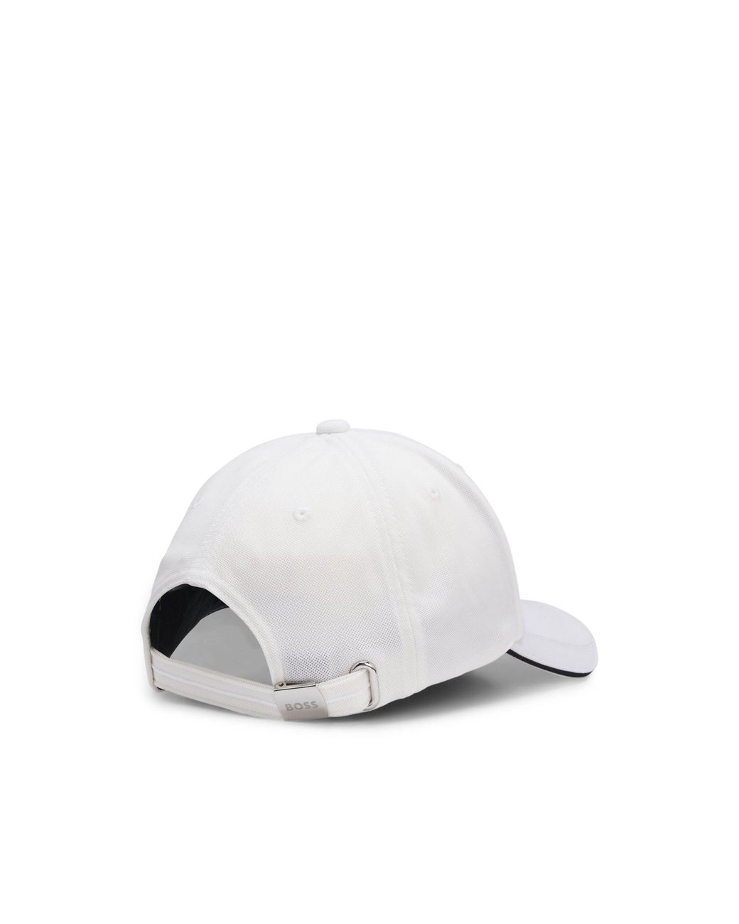 Boss White Knitted-Piqué Six-Panel Cap With Embroidered Logo for men