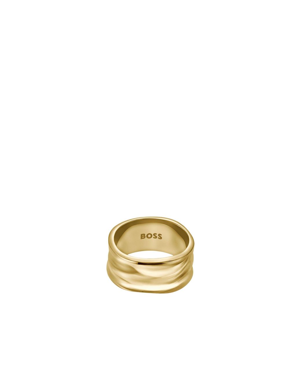 Boss Metallic Ring With Ripple Design