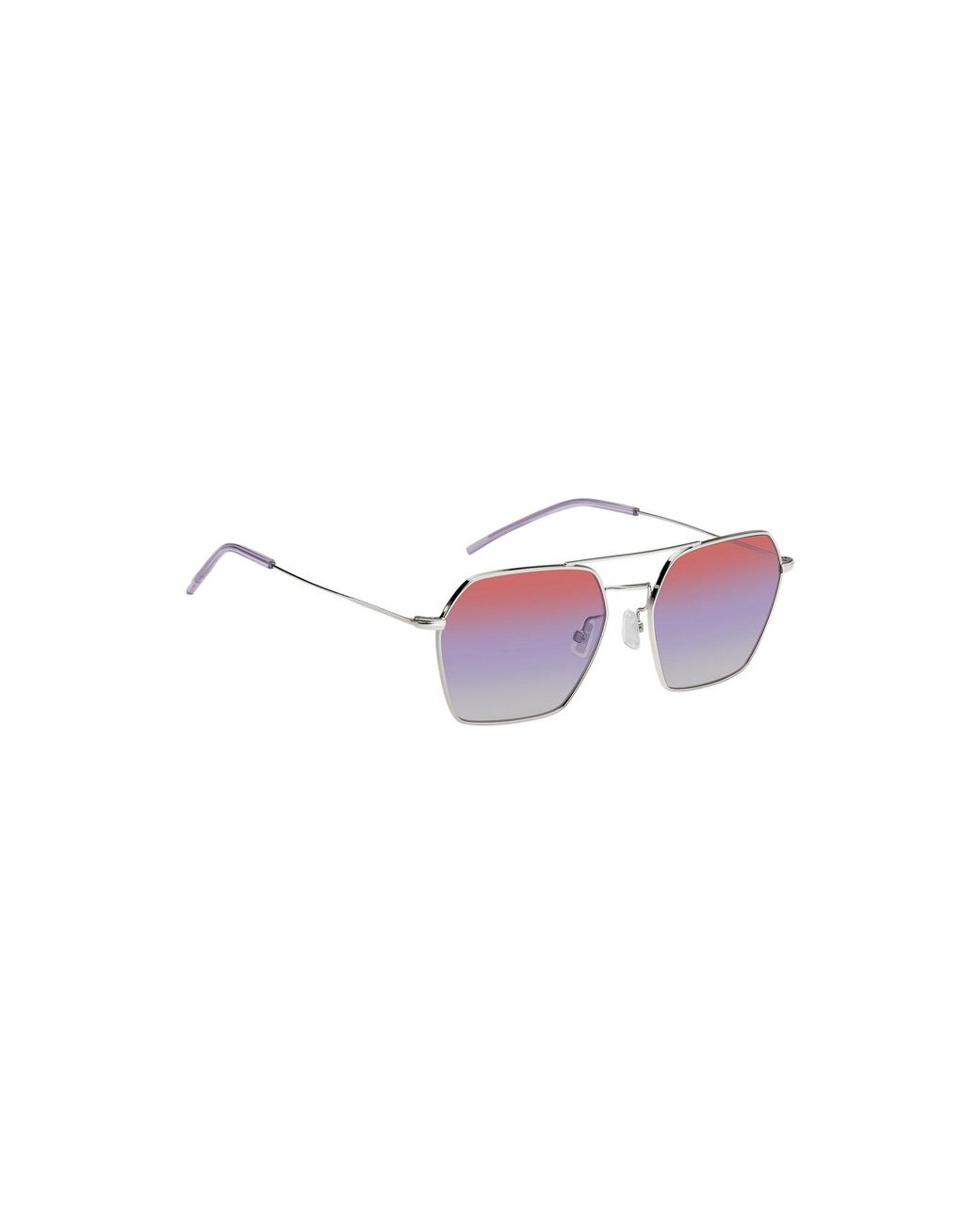 Boss Pink Double-Bridge Sunglasses With Multicoloured Lenses