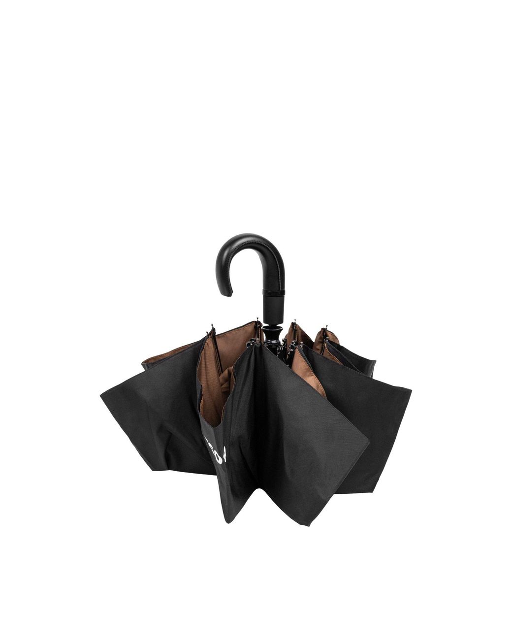 Boss Brown Pocket Umbrella With Camel Interior
