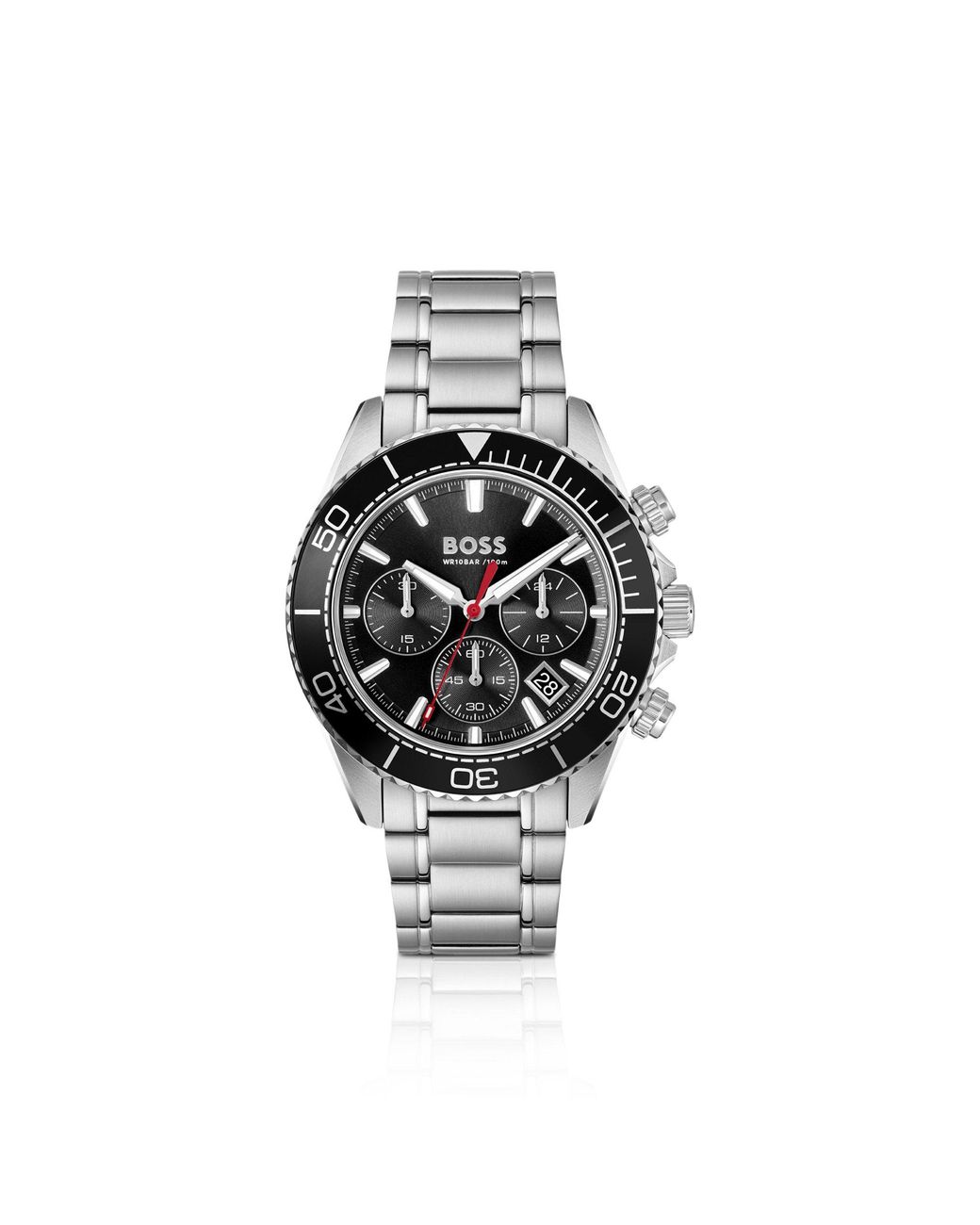 Boss Metallic Sealiner-Dial Watch With Rotating Tachymeter Bezel for men