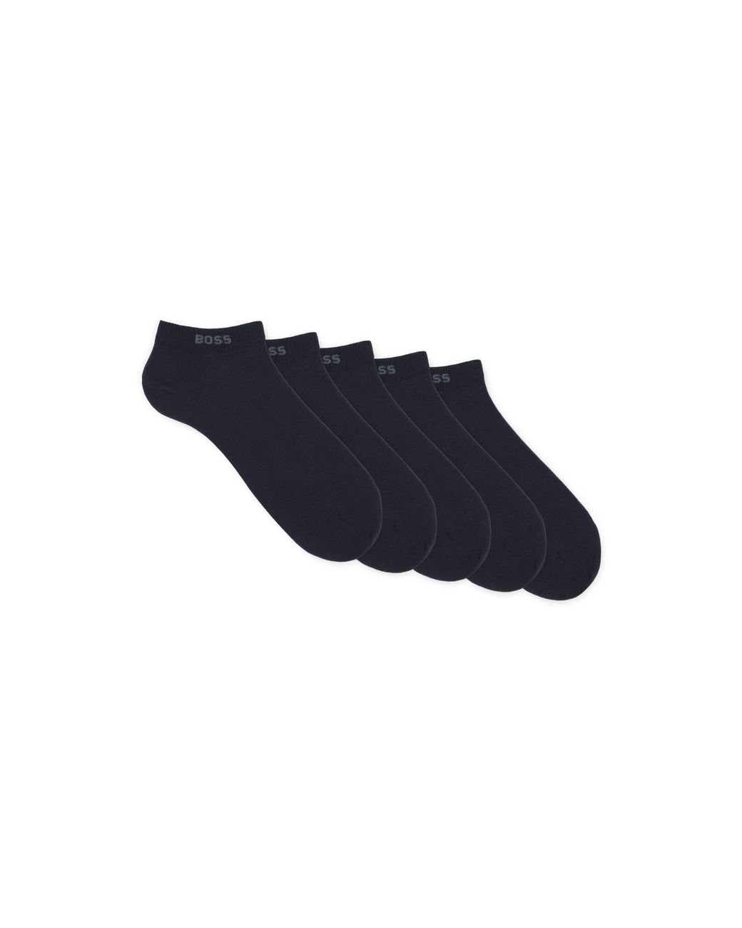 Boss Blue Five-Pack Cotton-Blend Ankle Socks for men