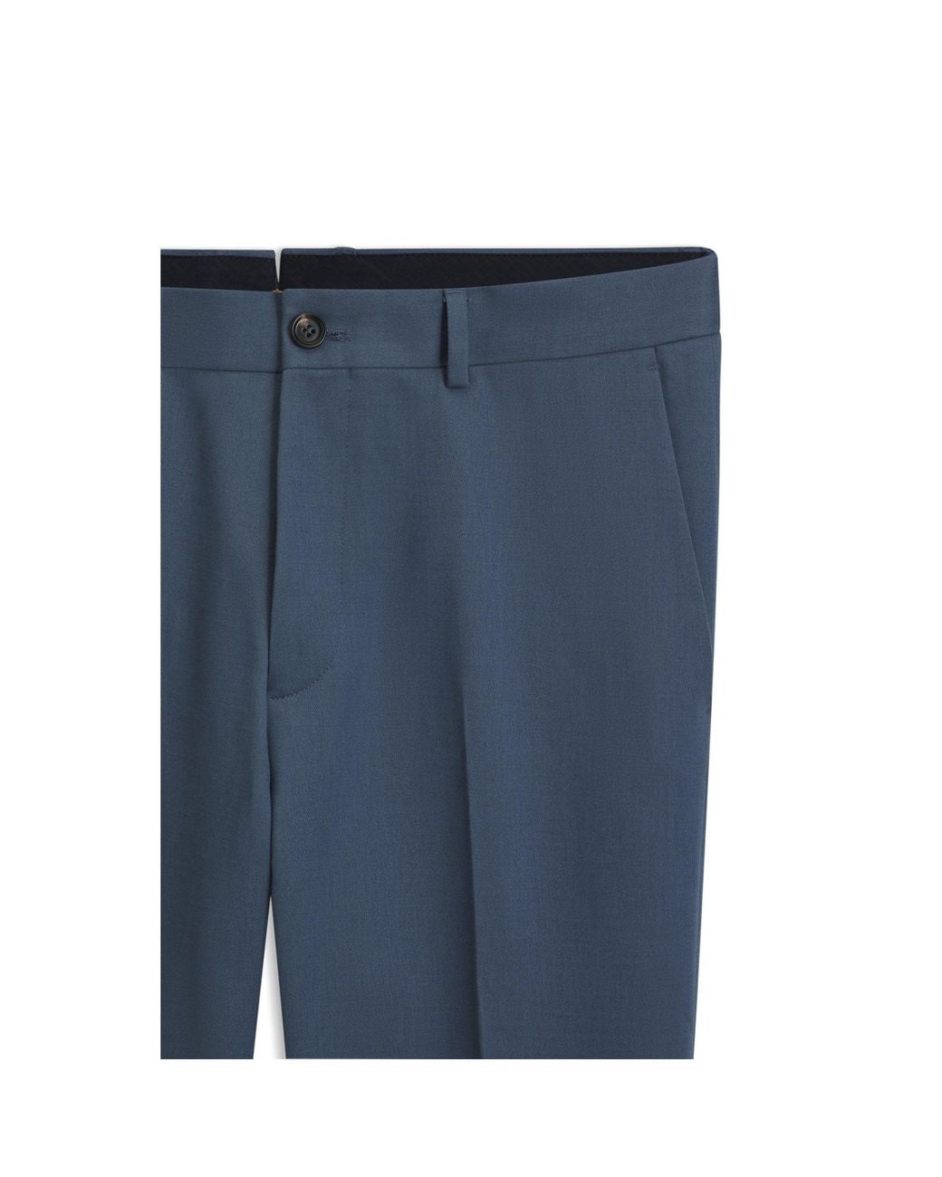 Boss Blue Slim-Fit Cotton-Blend Trousers for men