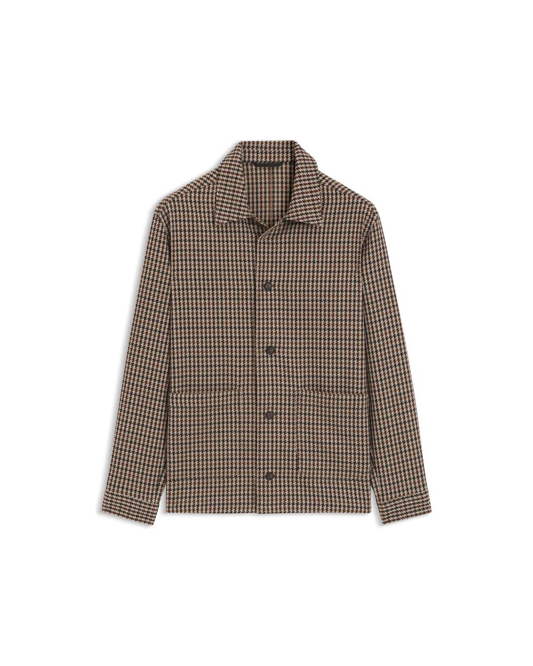 Boss Brown Relaxed-Fit Wool-Blend Jacket With Vichy Check for men