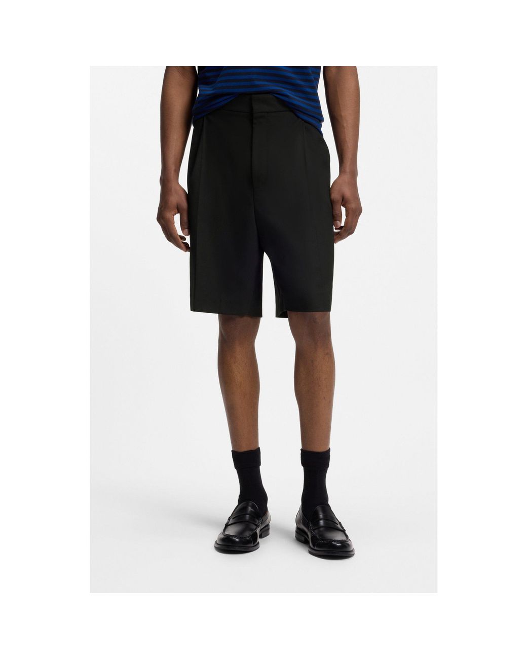 HUGO Black Relaxed-Fit Shorts for men