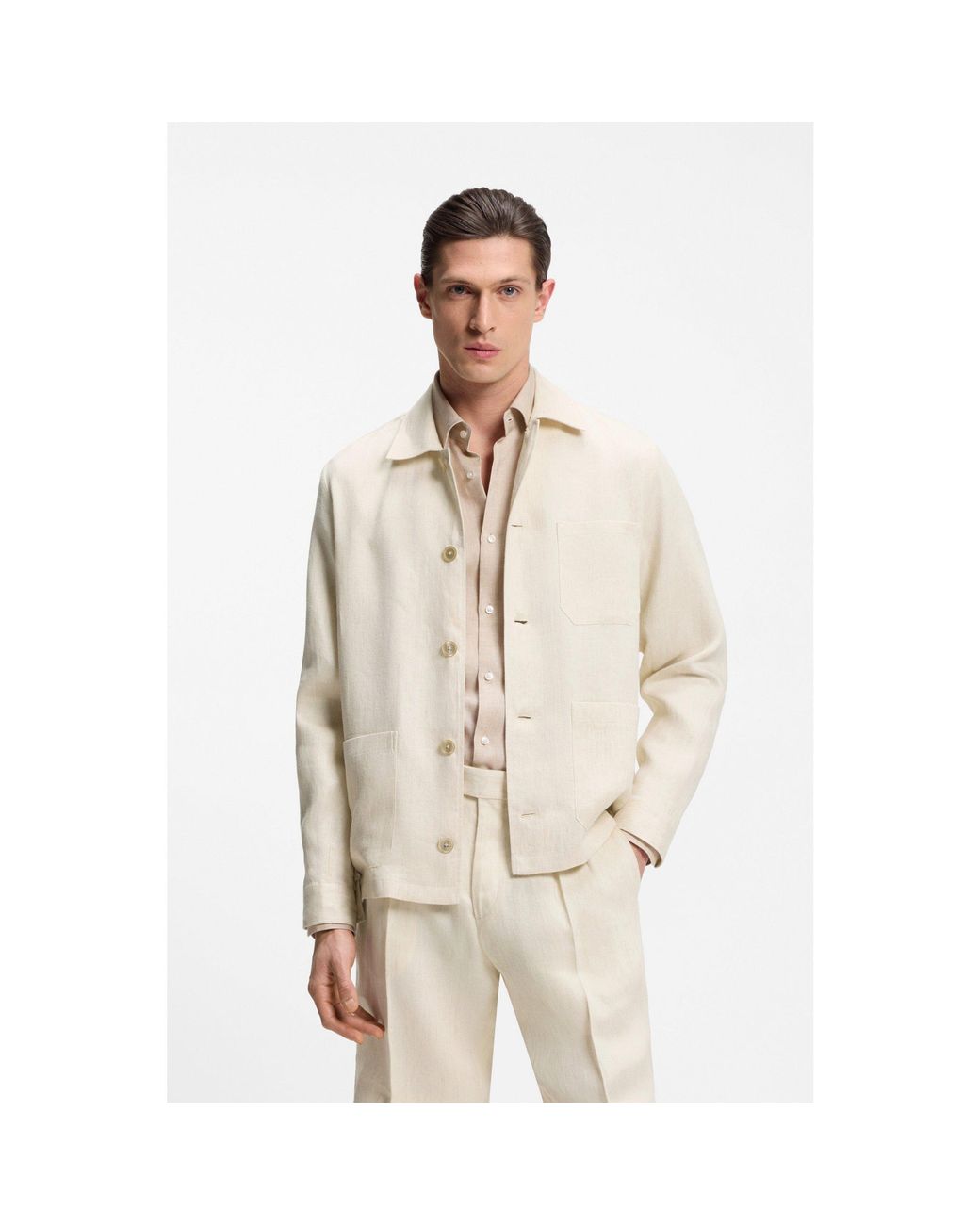 Boss Natural Relaxed-Fit Overshirt for men
