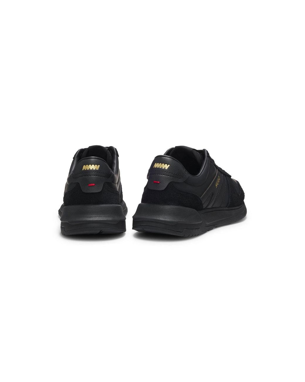 HUGO Black Suede Trainers With-Tone Foiled Logo for men