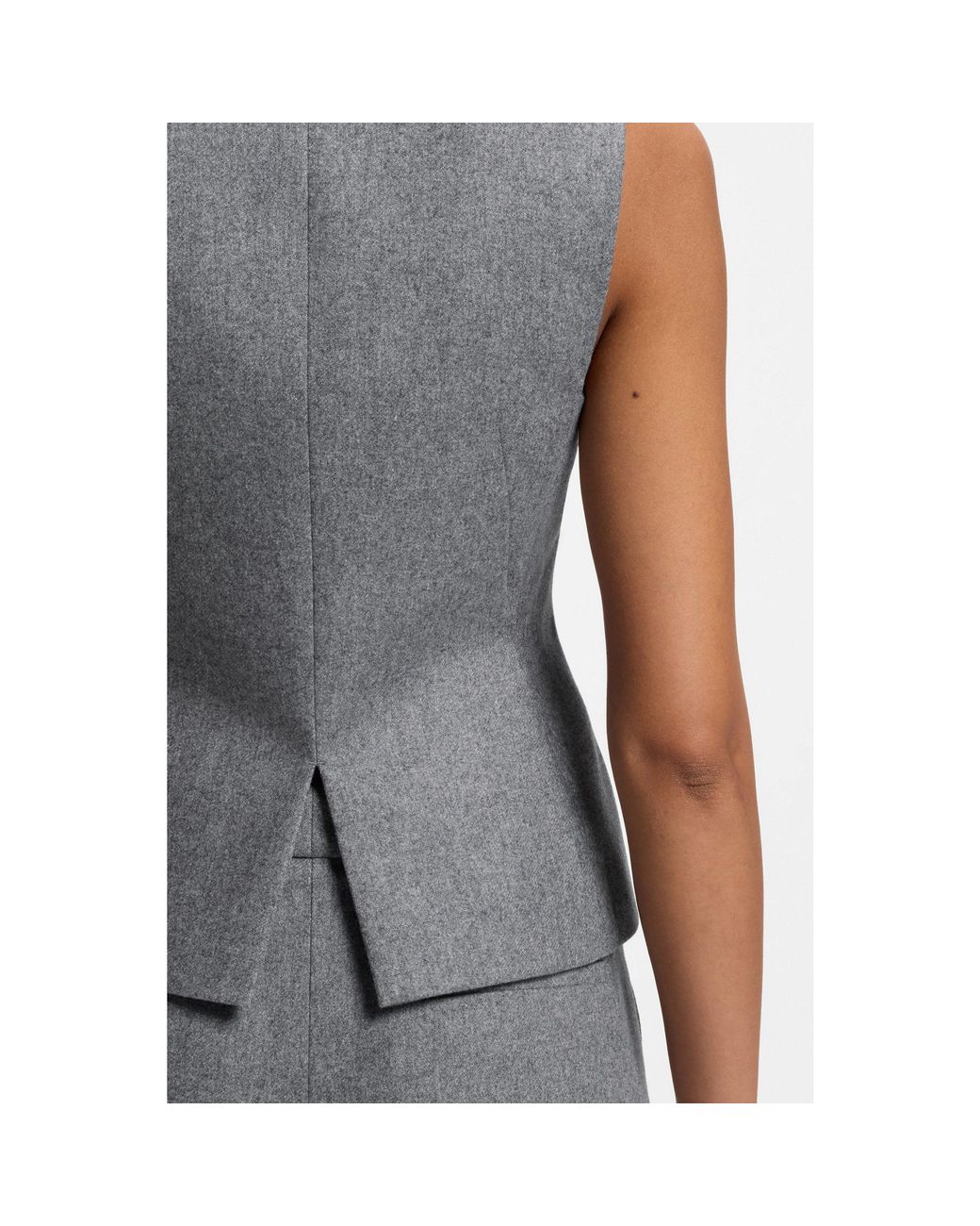 Boss Gray Slim-Fit Melange Waistcoat