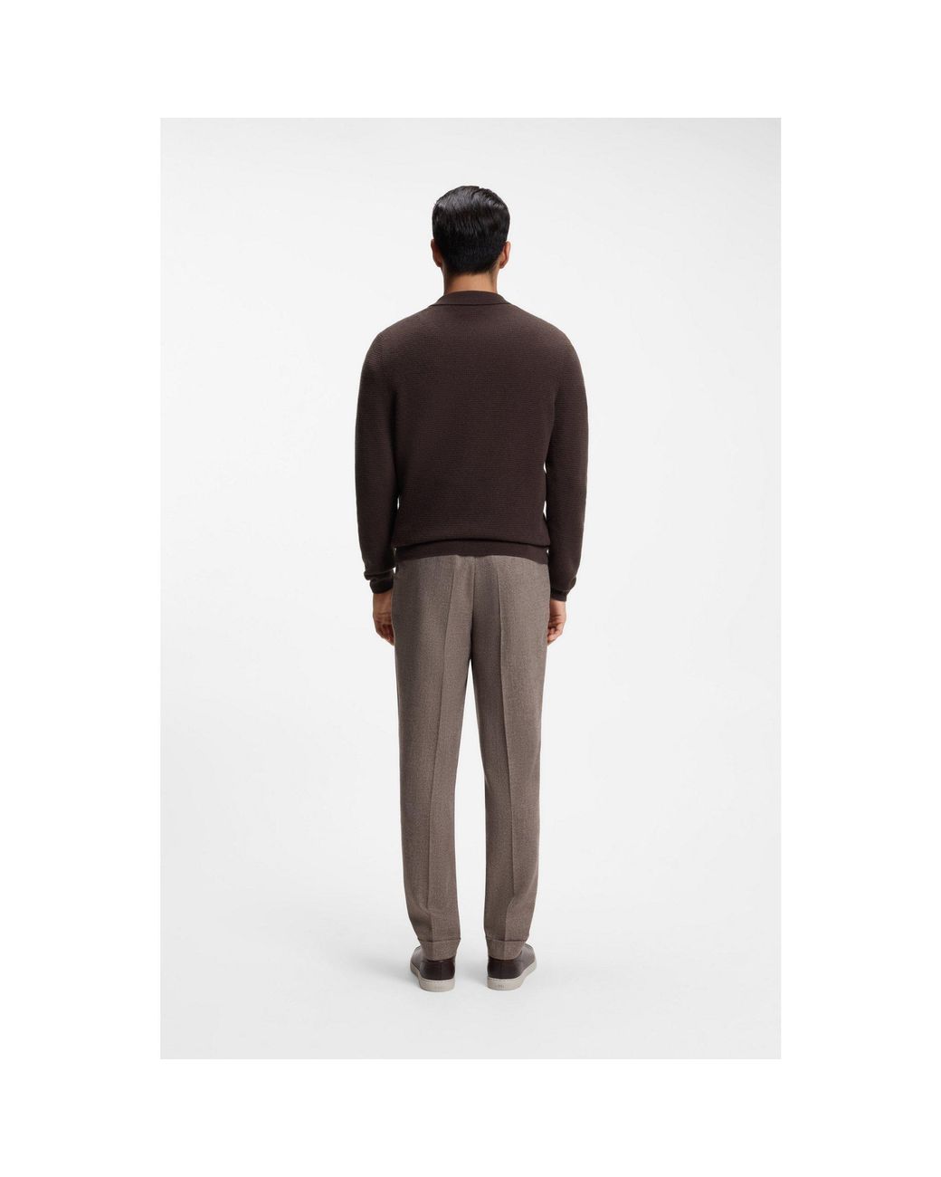 Boss Black Structured-Cashmere Sweater With Johnny Collar for men