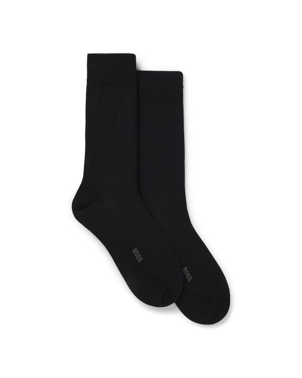 Boss Black Two-Pack Of Regular-Length Ribbed Socks for men