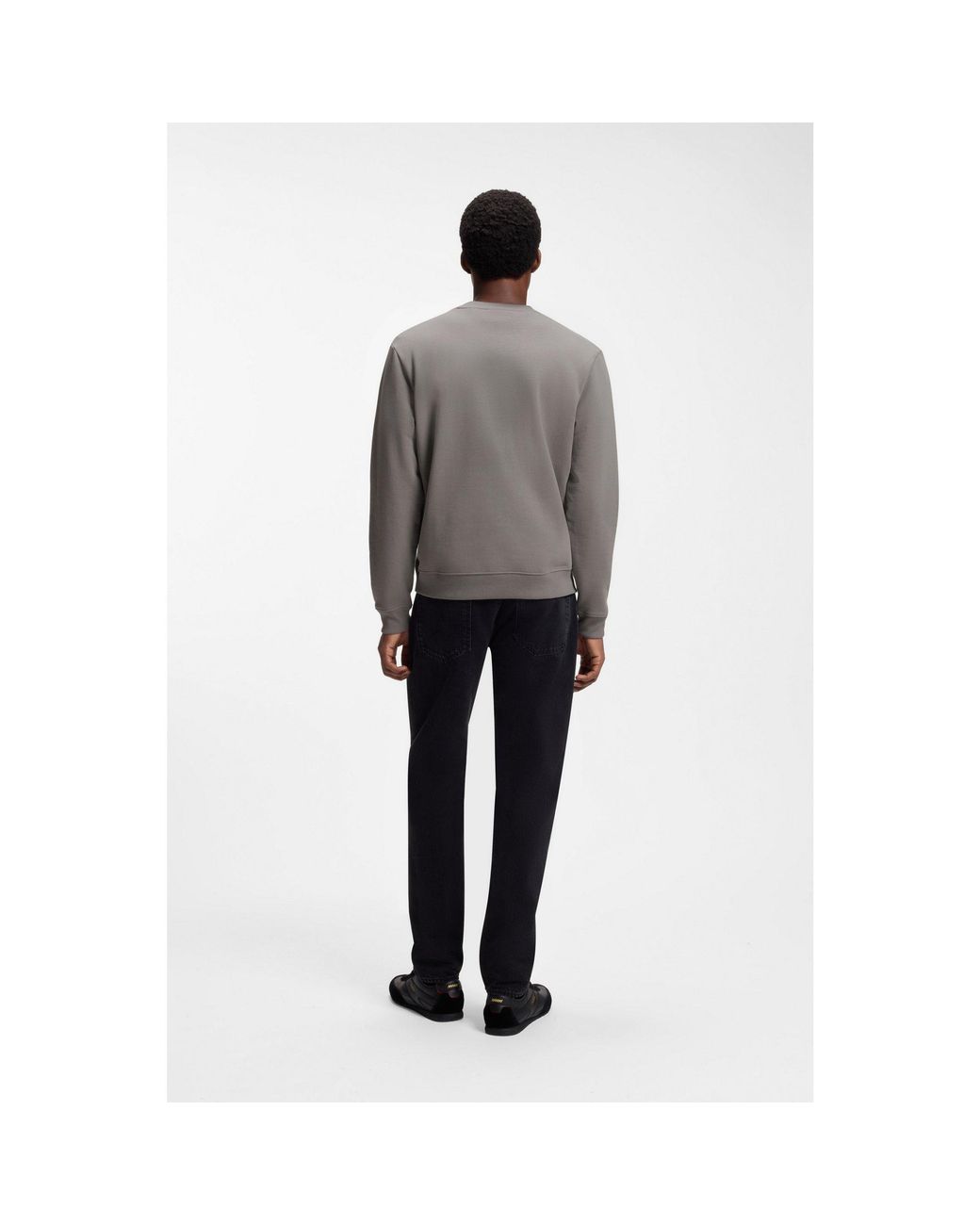 HUGO Gray Cotton-Terry Sweatshirt for men
