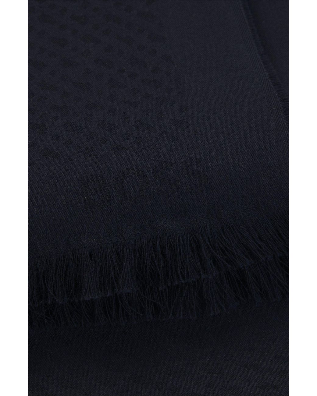 Sciarpa Con Monogrammi di Boss in Blue da Uomo