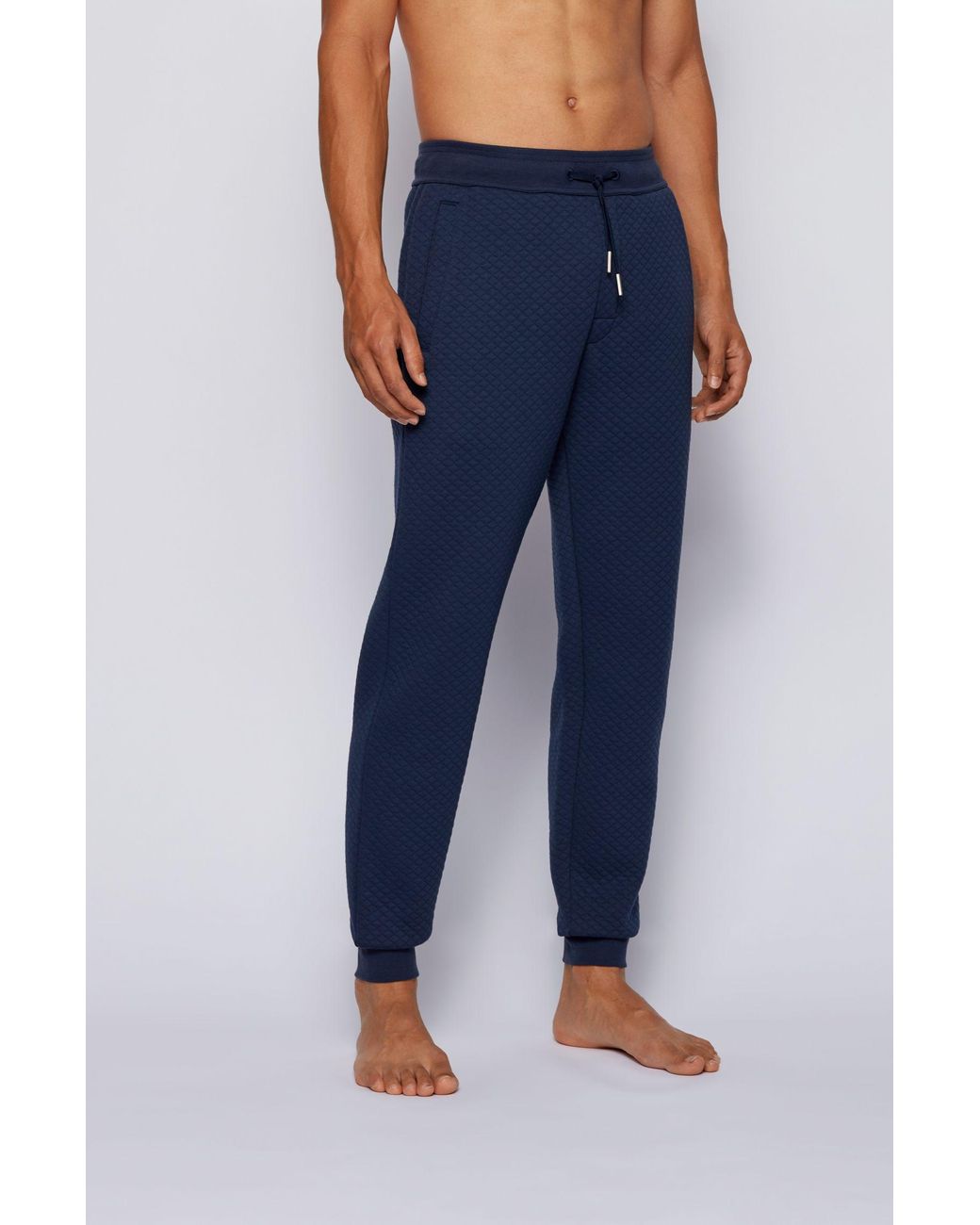 BOSS by Hugo Boss Loungewear Pants In A Quilted Cotton Blend in Dark Blue (Blue) for Men Lyst