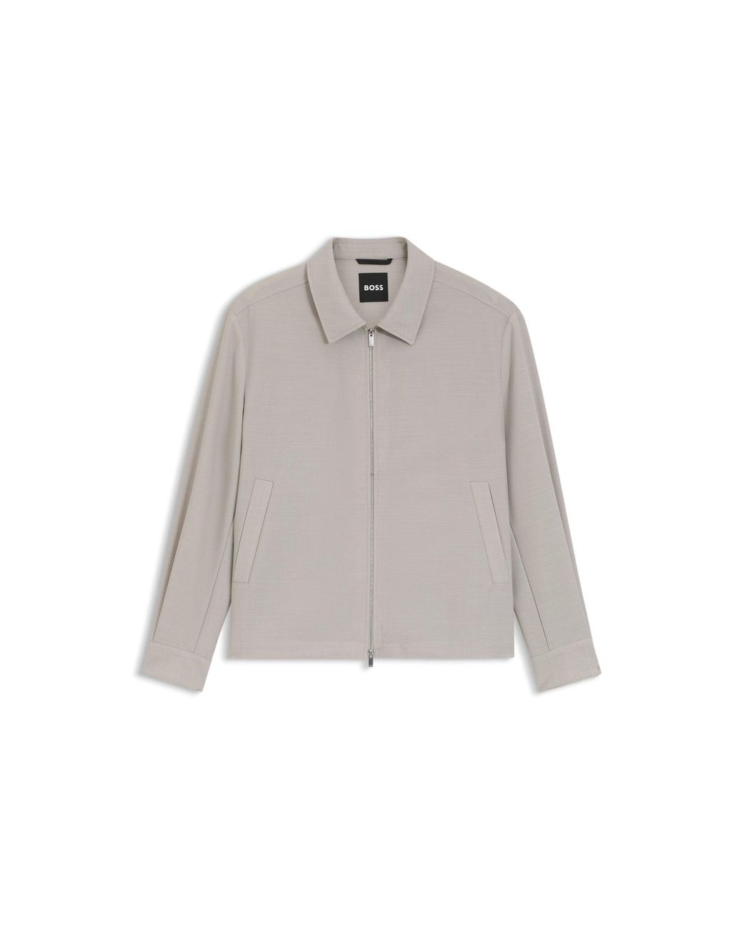 Boss Gray Relaxed-Fit Zip-Up Jacket for men