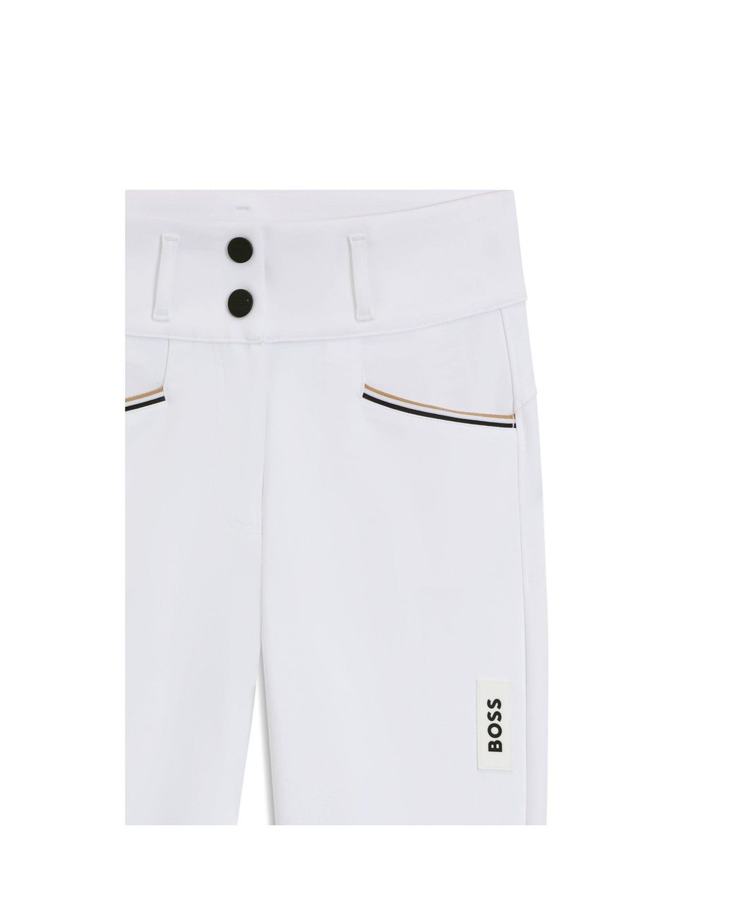 Boss White Equestrian Full-Grip Breeches