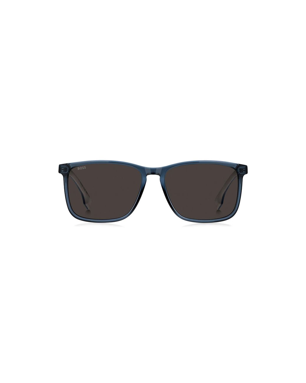 Boss Blue Acetate Sunglasses With Rubber Temples for men