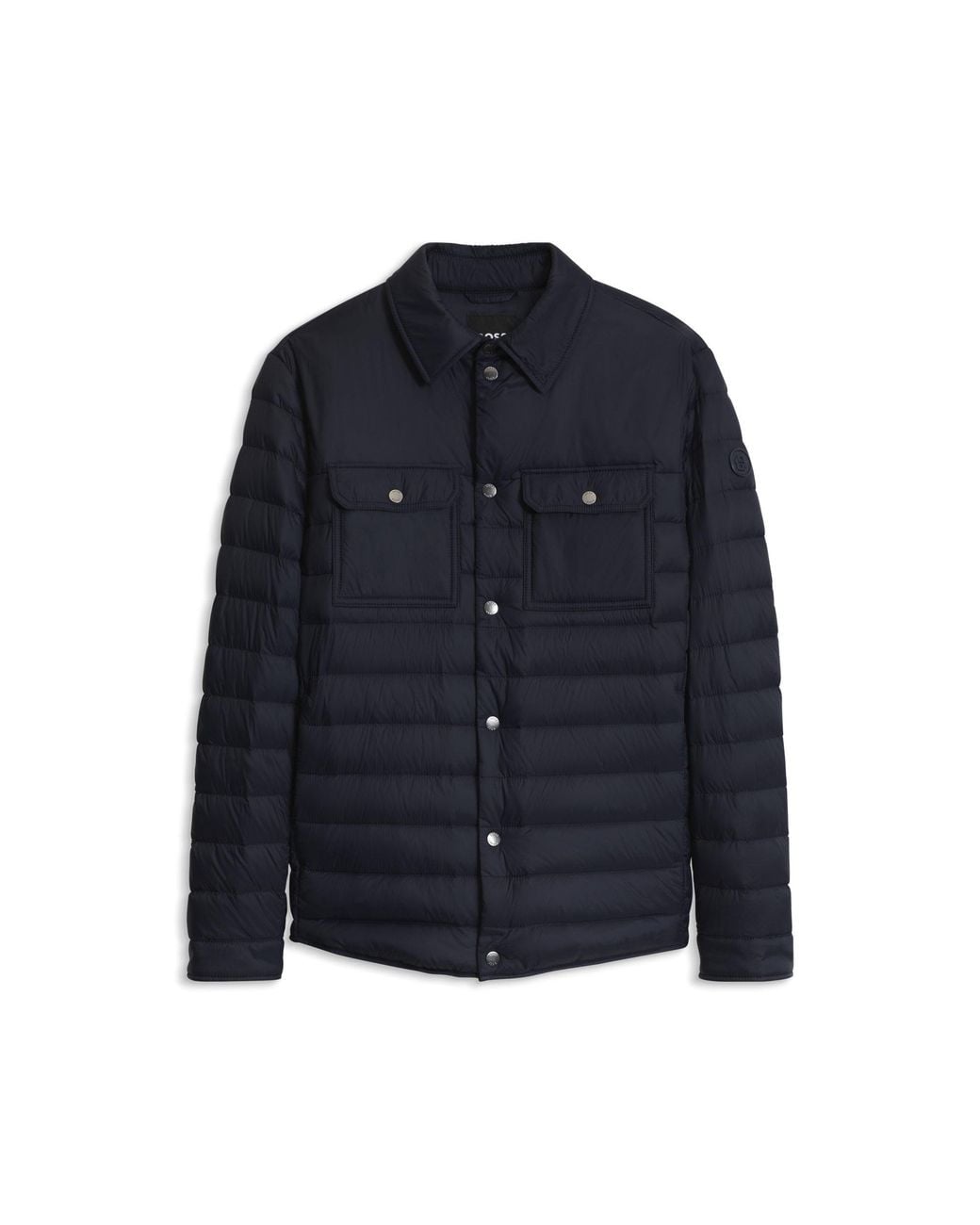 Boss Blue Quilted Down Jacket for men