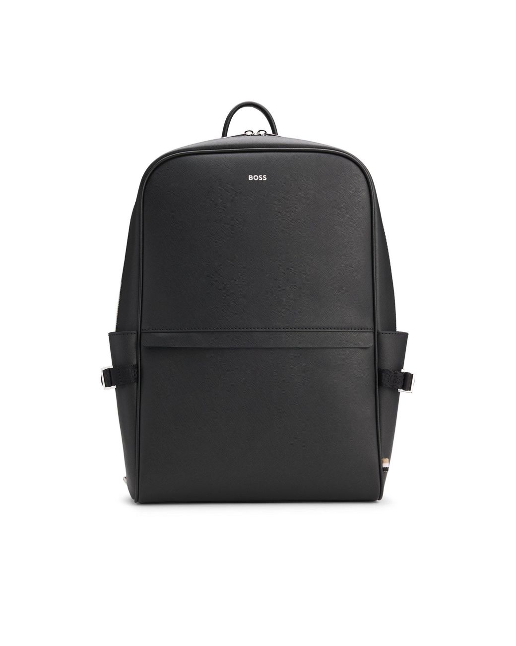Boss Black Backpack With Foil-Print Logo for men
