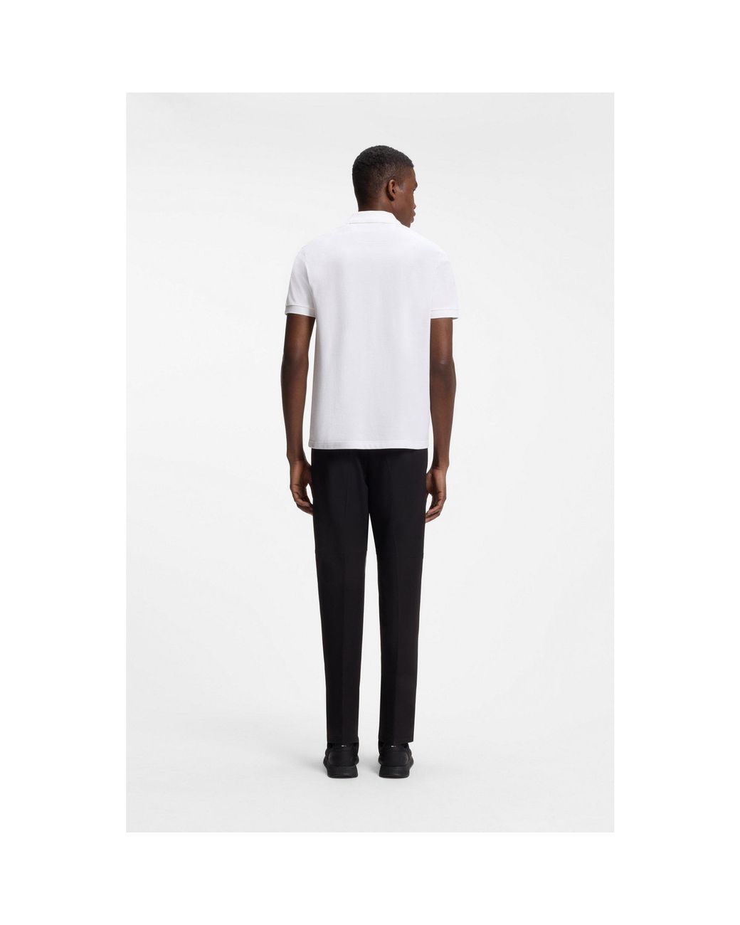 Boss White Paddy Polo Shirt With Structured Logo Patch for men