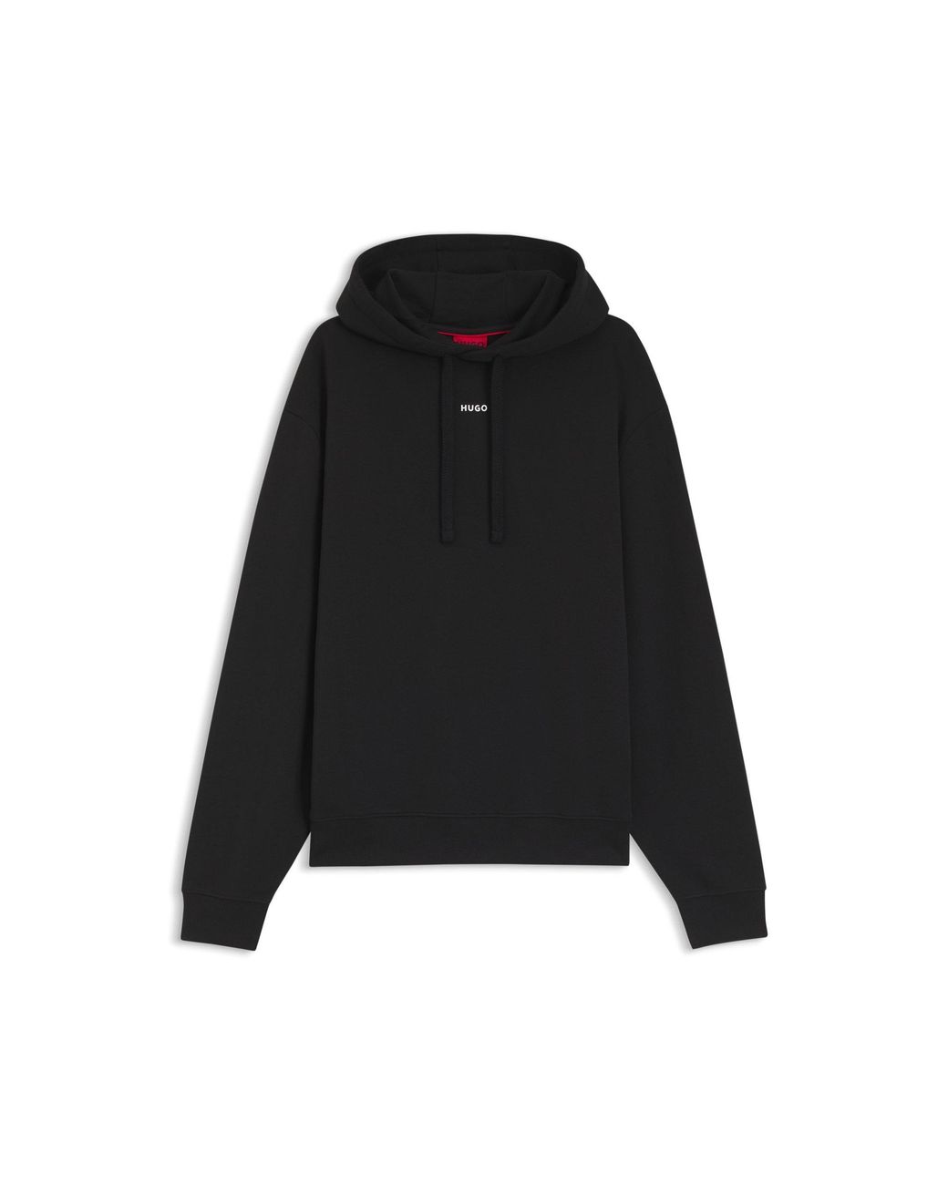 HUGO Black Dapo Logo Print Hoodie for men