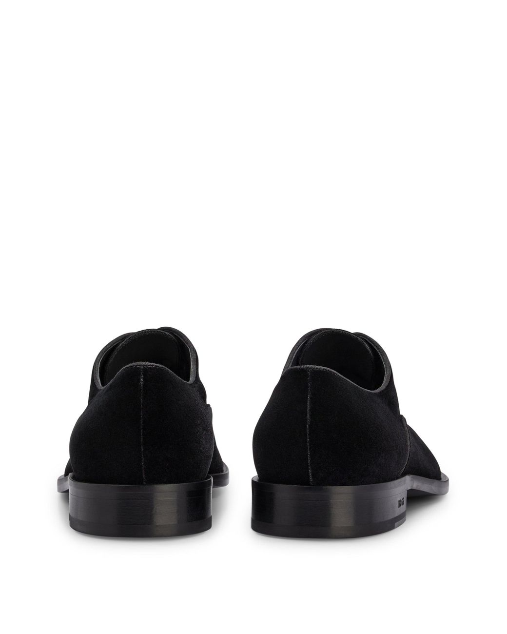 BOSS Italian Oxford Shoes In Velvet With Leather Sole in  display picture 1