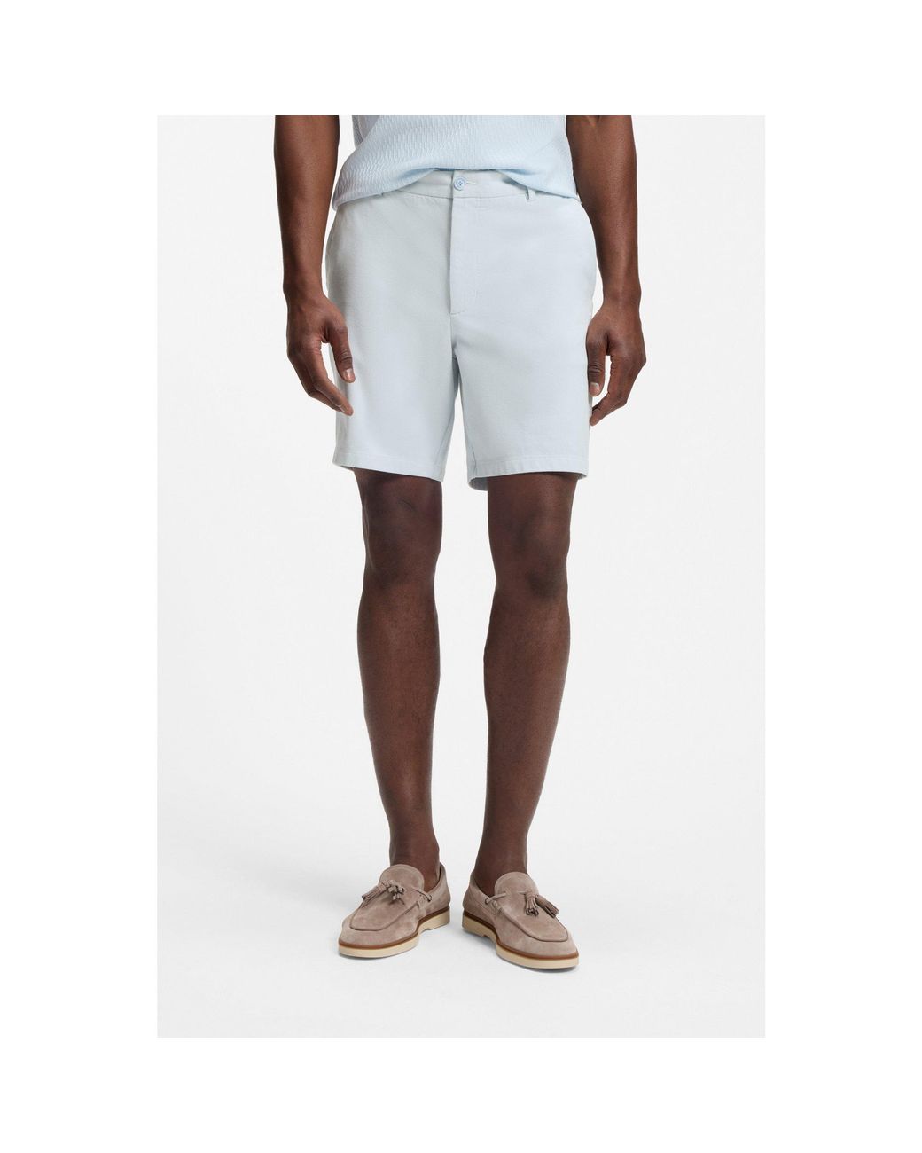 Boss White Modern-Fit Shorts for men