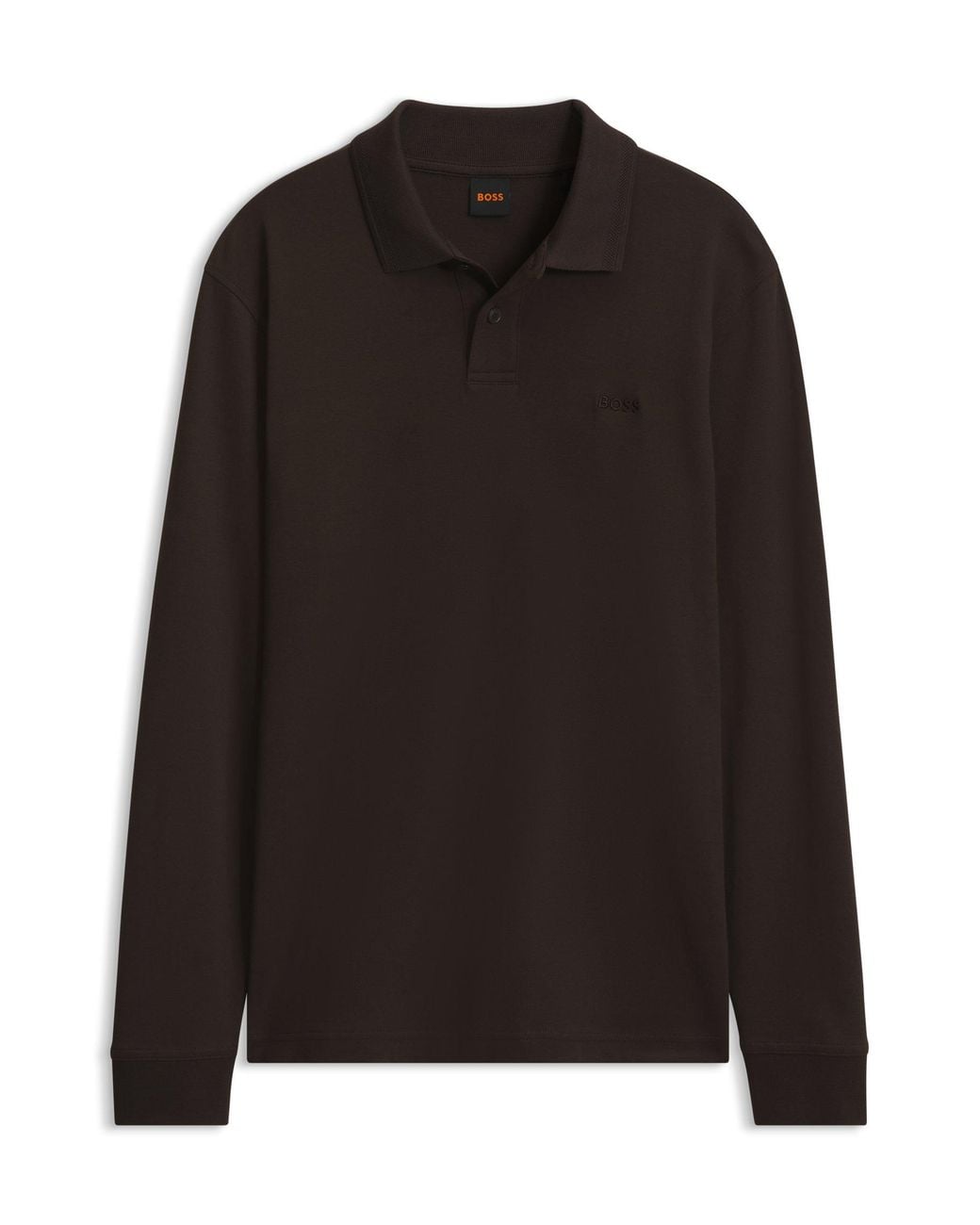 Polo De Algodón Interlock Boss de hombre de color Black