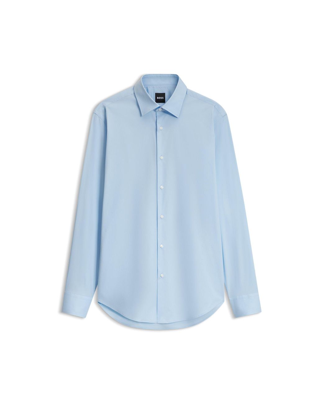 Boss Blue Regular-Fit Stretch-Cotton Shirt for men