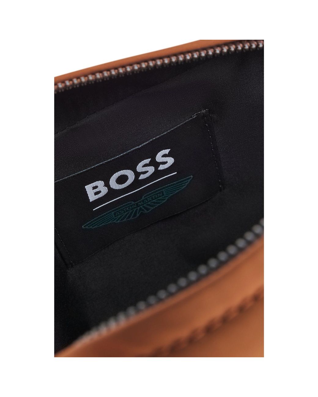 Boss Brown X Aston Martin Crossbody Bag With Special Branding for men