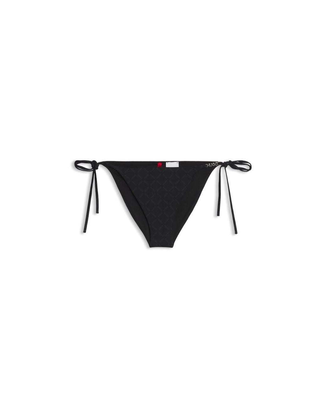 HUGO Black Logo-Print Bikini Bottoms