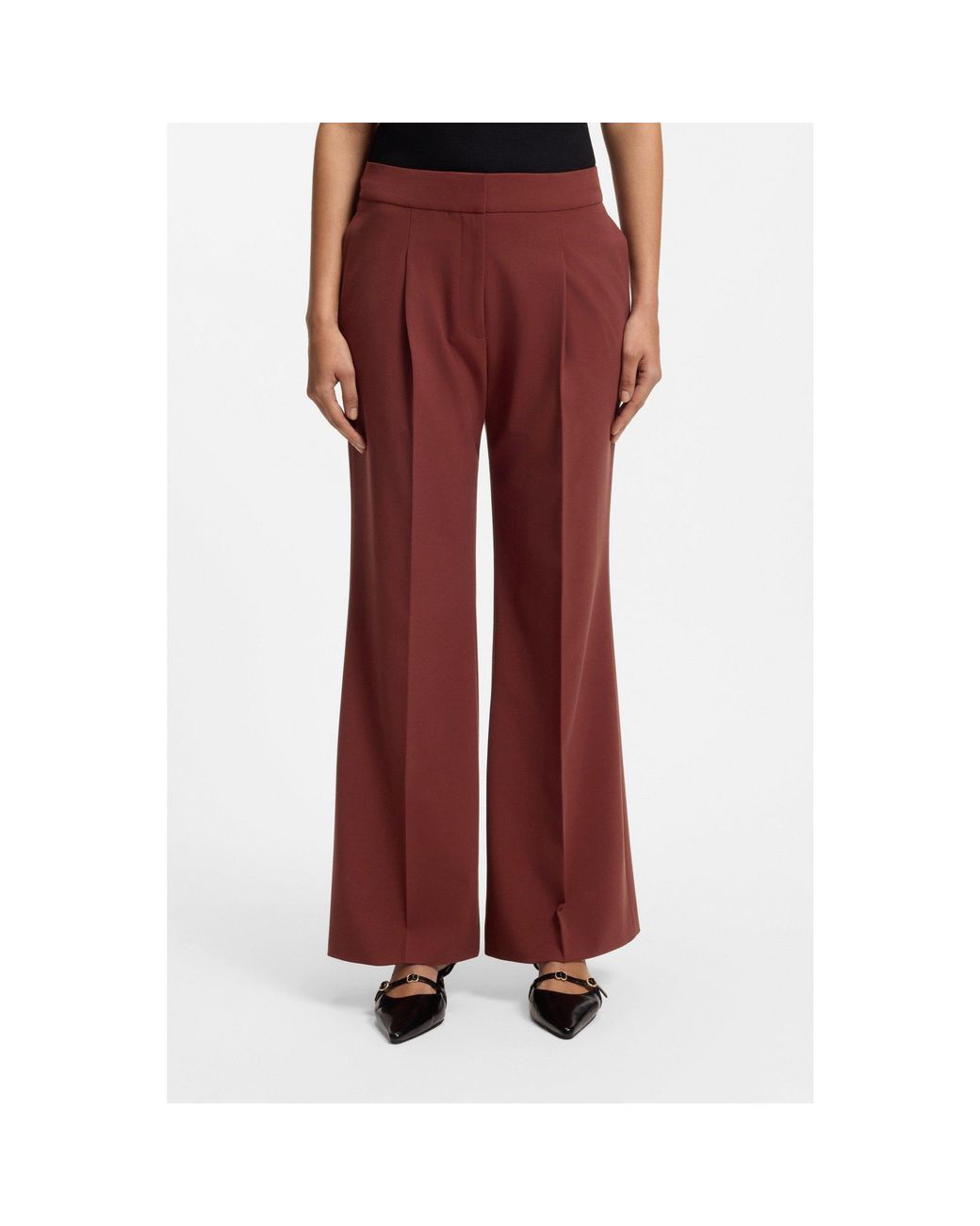 HUGO Red Regular-Fit Trousers With Wide Leg