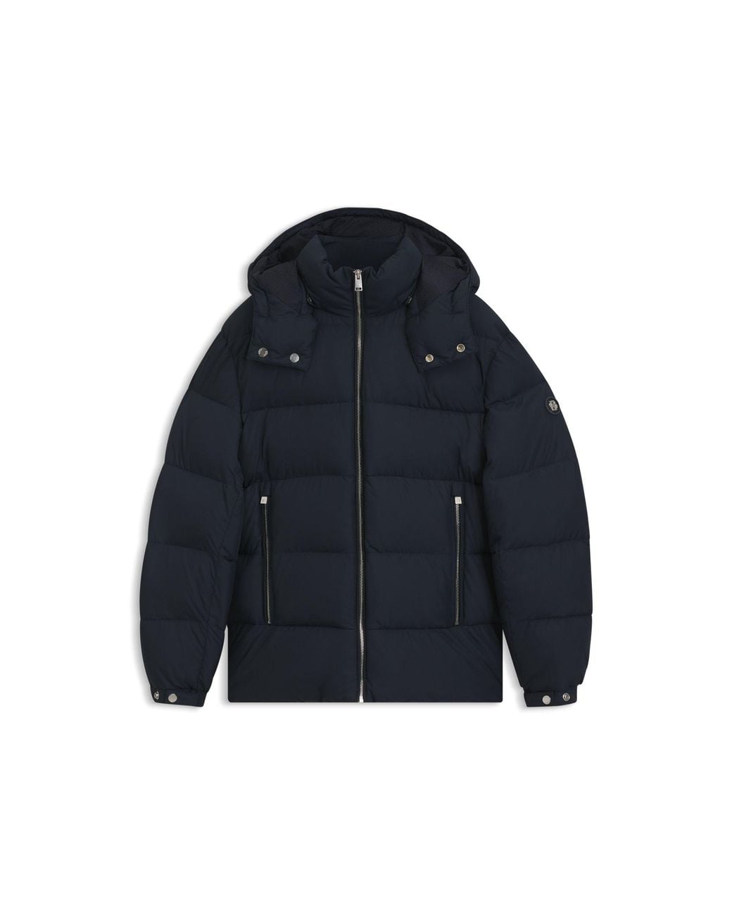Boss Black Water-Repellent Puffer Jacket With Adjustable Hood for men