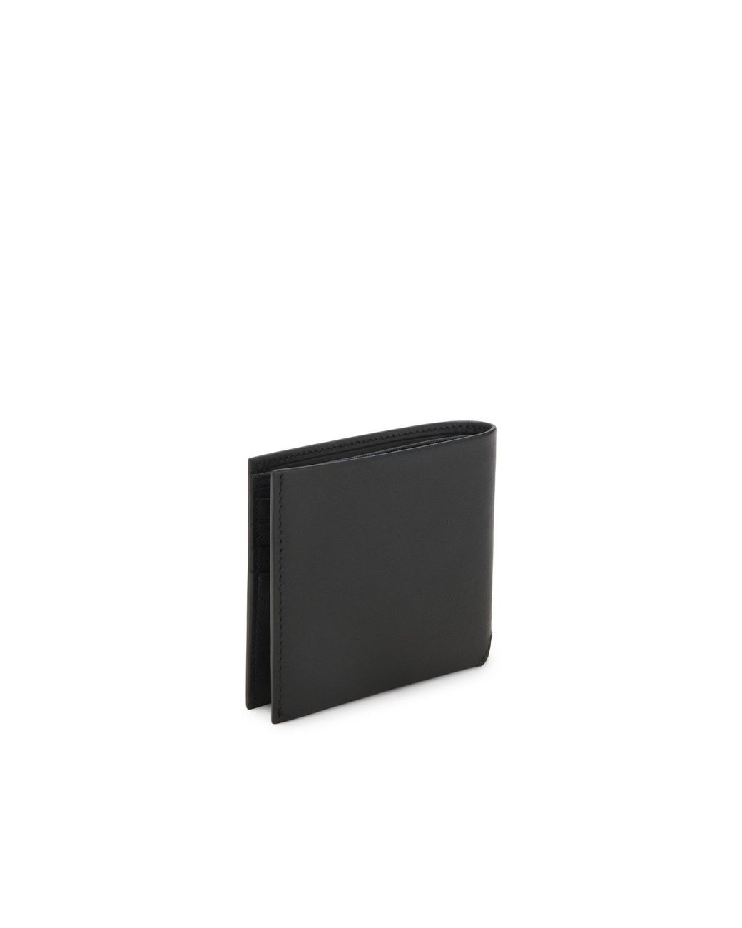 Boss Black Matt Leather Wallet With Refined Logo Plaque for men