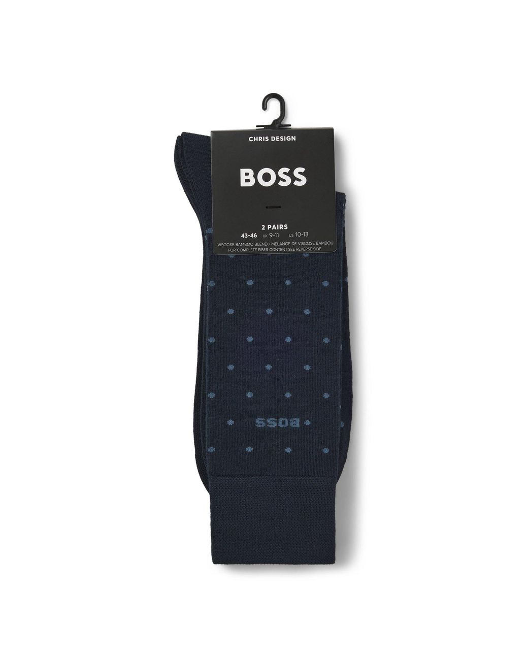 Boss Blue 2-Pack Regular-Length Stretch-Bamboo Socks for men