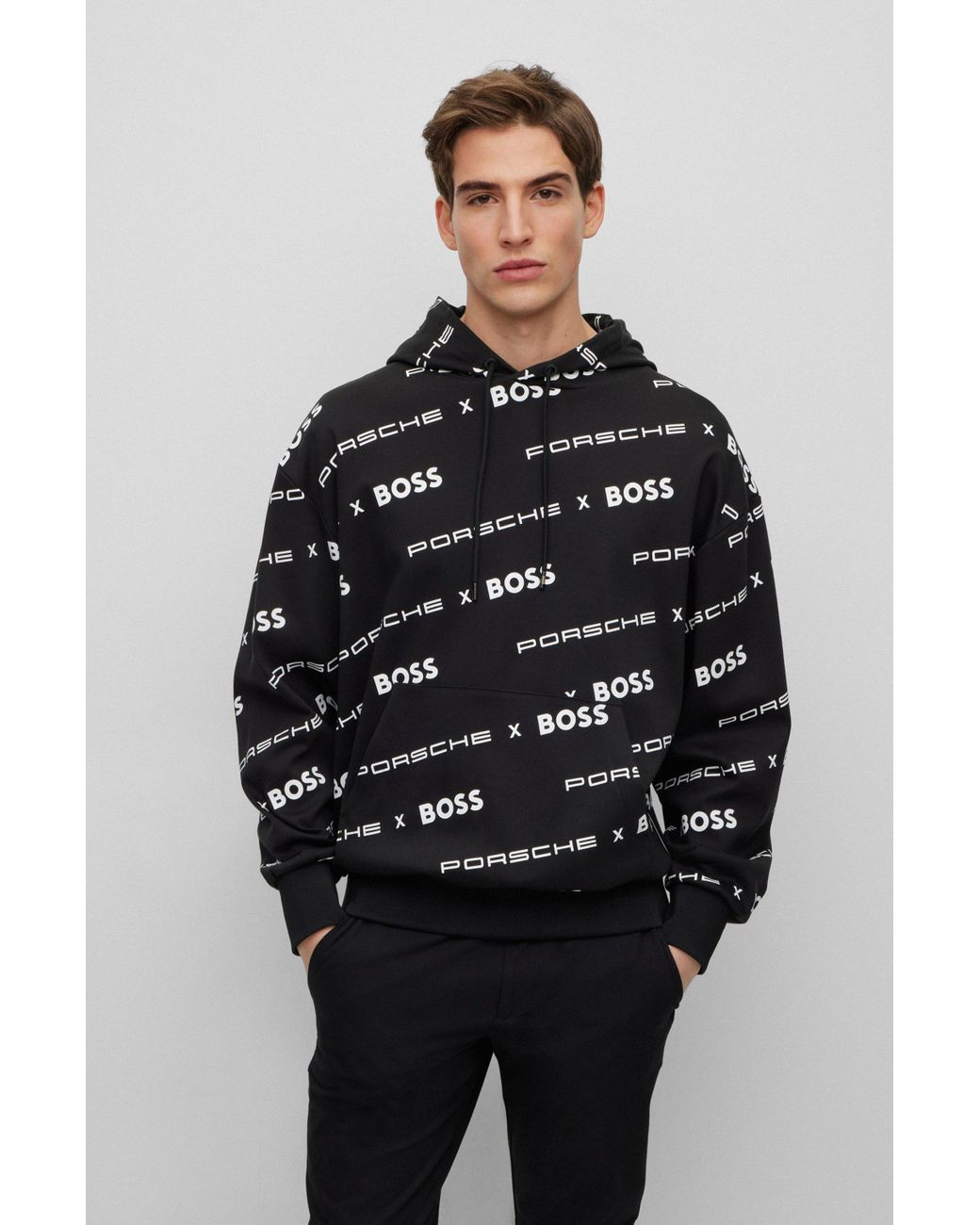 BOSS by HUGO BOSS Porsche X Boss Oversized-fit Hoodie In Organic Cotton in  Black for Men | Lyst