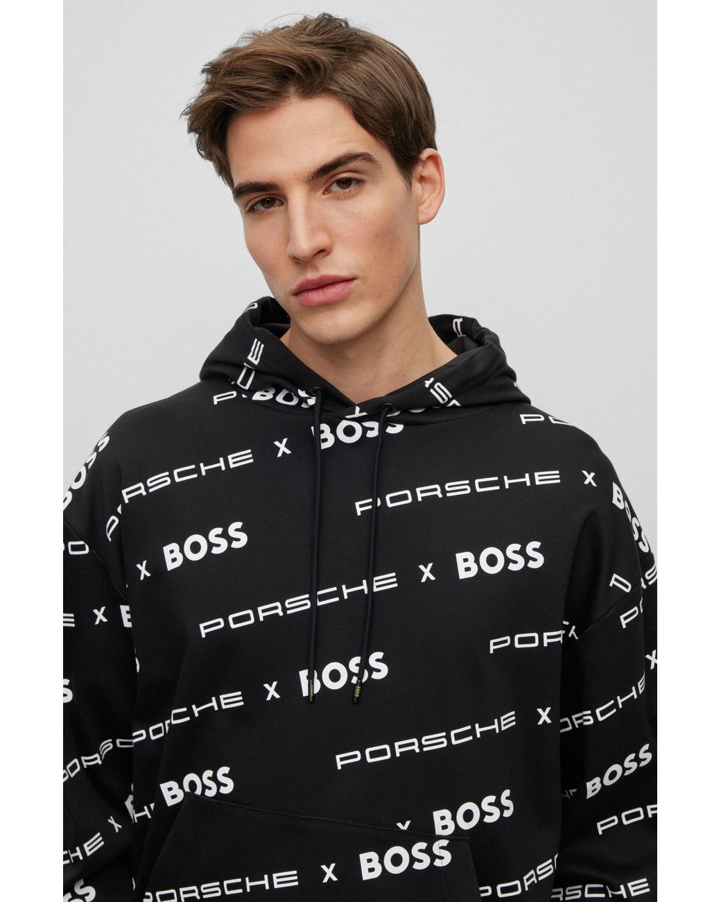 BOSS Porsche x BOSS oversized Hoodie aus Bio Baumwolle in Schwarz fur Herren Lyst AT