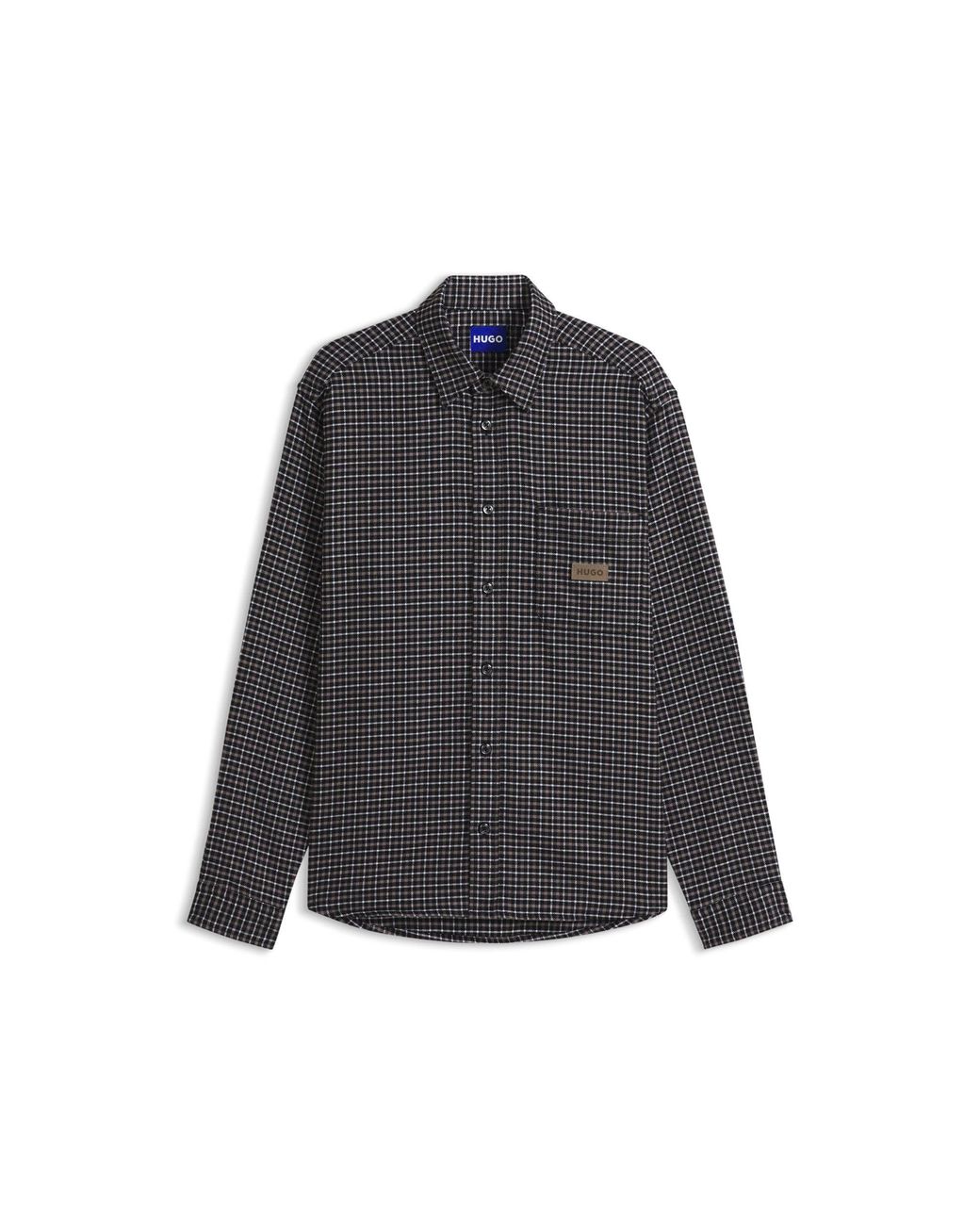 HUGO Gray Oversized-Fit Shirt for men